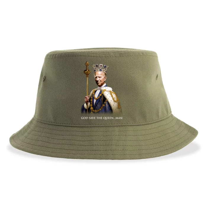 God Save The Queen Man Funny Joe Biden Shirts Sustainable Bucket Hat