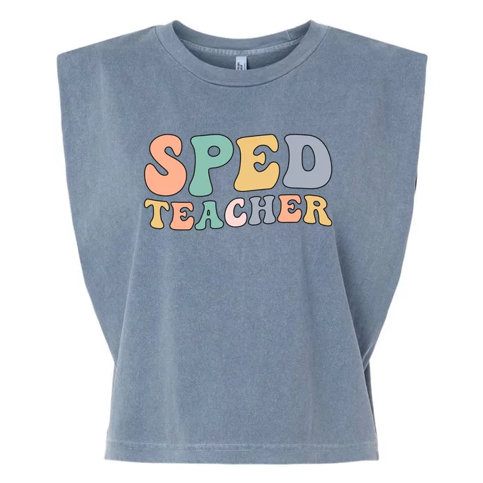 Groovy Sped Teacher Special Education Teacher Gift Garment-Dyed Women's Muscle Tee