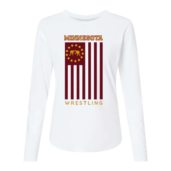 Gopher State Usa Flag Freestyle Wrestler Minnesota Womens Cotton Relaxed Long Sleeve T-Shirt