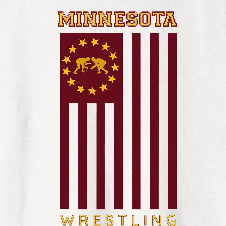 Gopher State Usa Flag Freestyle Wrestler Minnesota Women's Crop Top Tee