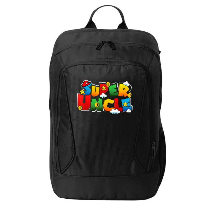 Gamer Super Uncle Funny Father Day Gifts For Uncle Front & Back City Backpack