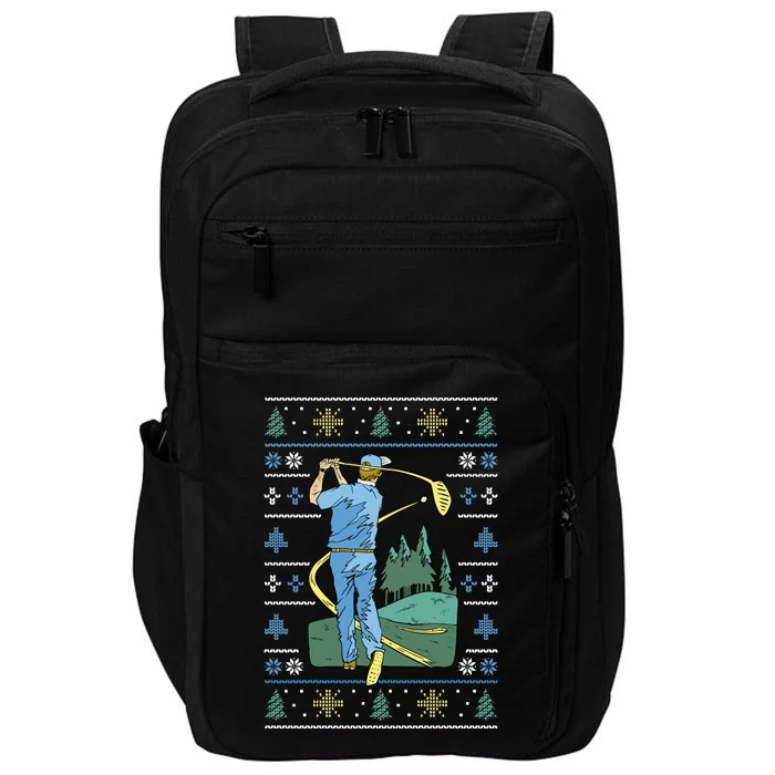 Golf Sport Ugly Christmas Sweater Impact Tech Backpack