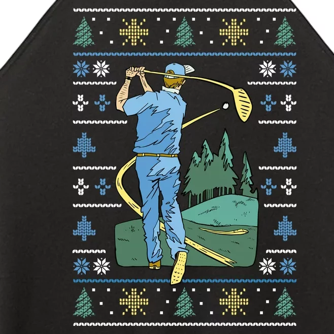 Golf Sport Ugly Christmas Sweater Women’s Perfect Tri Rocker Tank