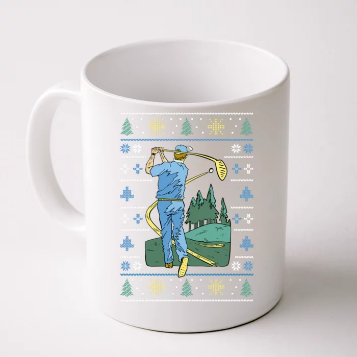 Golf Sport Ugly Christmas Sweater Front & Back Coffee Mug