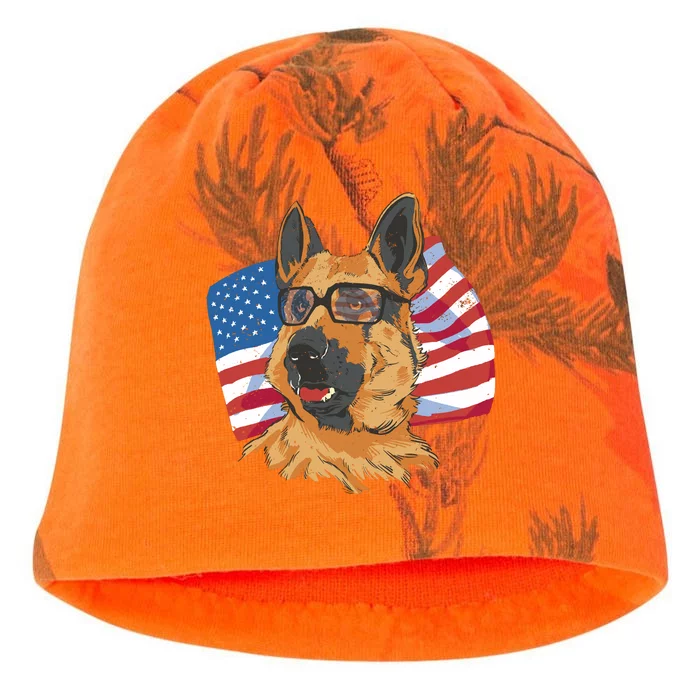 German Shepherd USA Flag Vintage Kati - Camo Knit Beanie