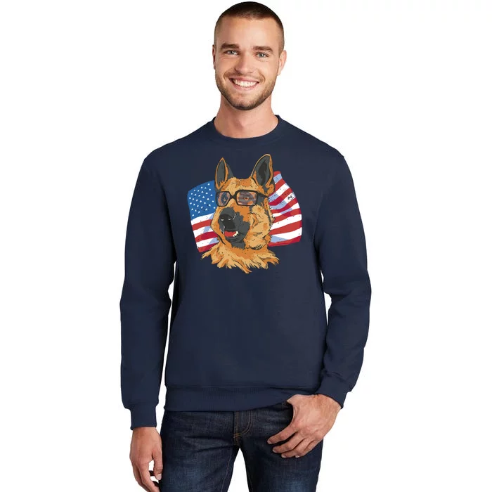 German Shepherd USA Flag Vintage Sweatshirt