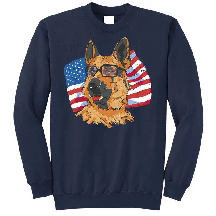 German Shepherd USA Flag Vintage Sweatshirt