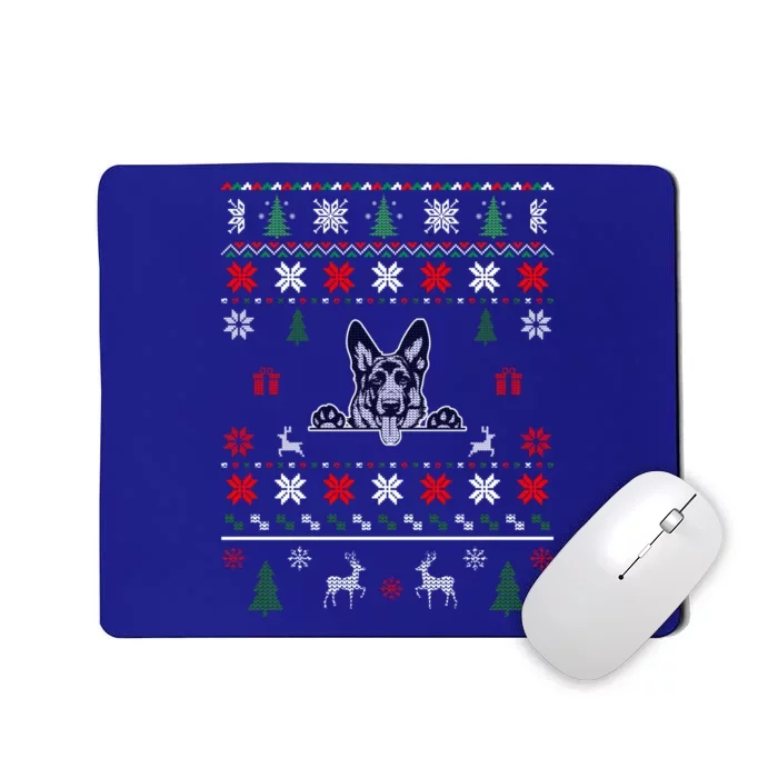 Ger Shepherd Ugly Christmas Dog Lover Gift Mousepad