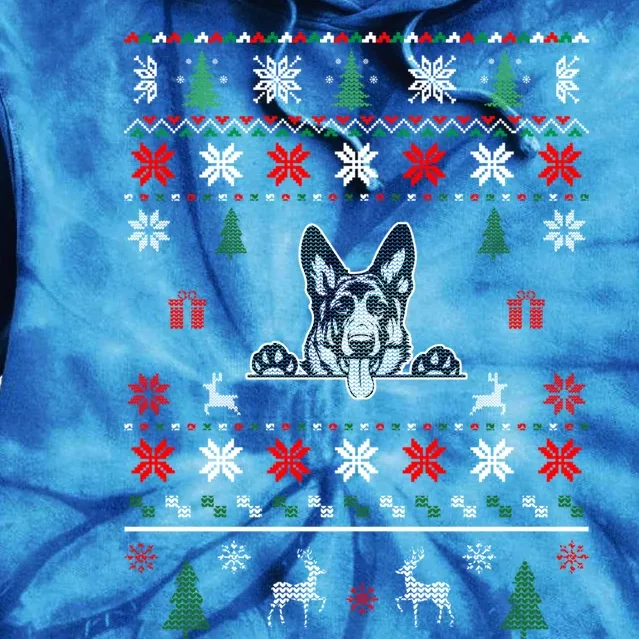 Ger Shepherd Ugly Christmas Dog Lover Gift Tie Dye Hoodie