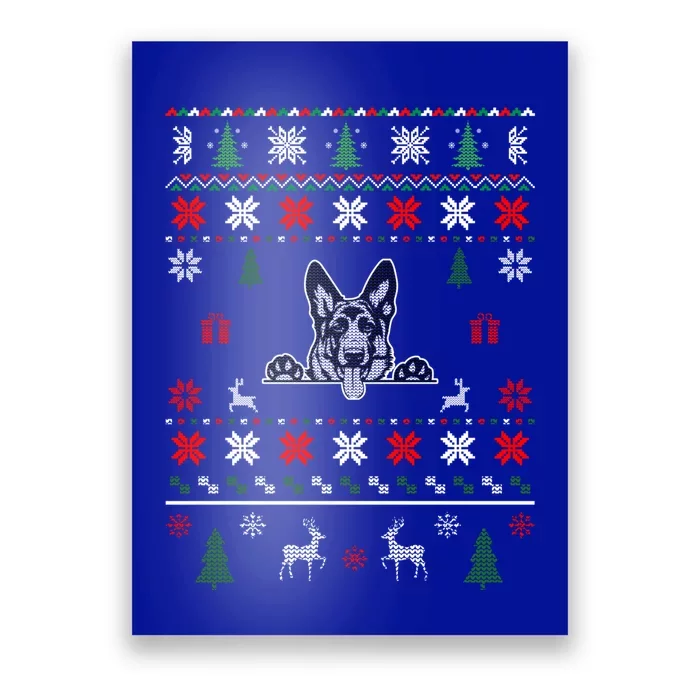 Ger Shepherd Ugly Christmas Dog Lover Gift Poster