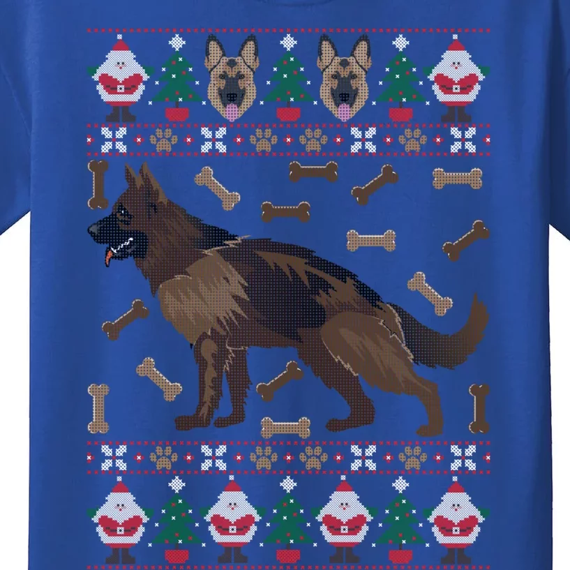 Ger Shepherd Ugly Christmas Holiday Dog Lover Xmas Gift Cool Gift Kids T-Shirt