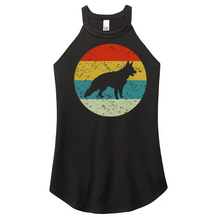 German Shepherd Vintage Dog 70s Women’s Perfect Tri Rocker Tank