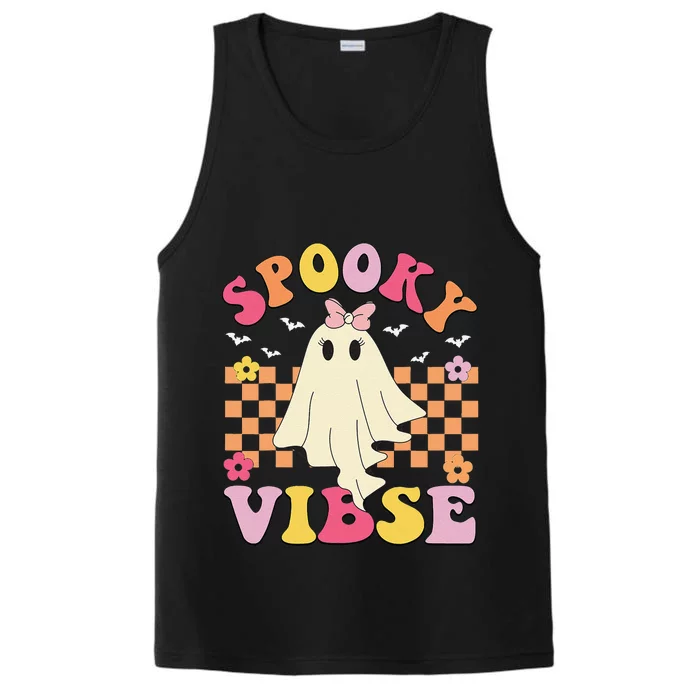 Groovy Spooky Vibes Halloween Ghost Spooky Season Performance Tank