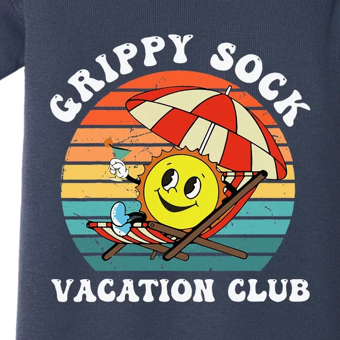 Grippy Sock Vacation Club Funny Baby Bodysuit