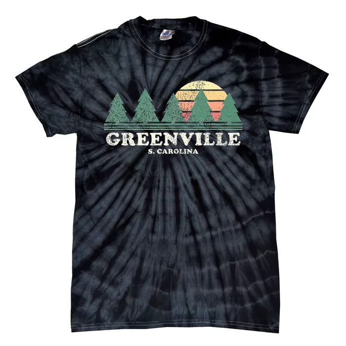 Greenville Sc Vintage Throwback Retro 70s Tie-Dye T-Shirt