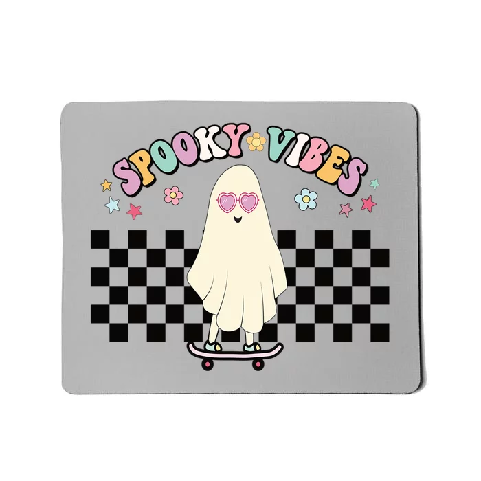 Groovy Spooky Vibes Retro Ghost Hippie Halloween Cool Gift Mousepad