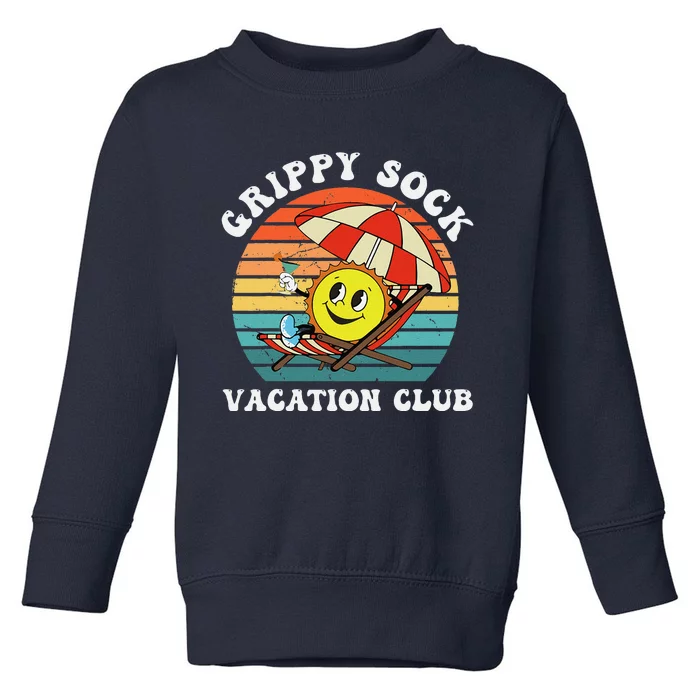 Grippy Sock Vacation Club Funny Toddler Sweatshirt