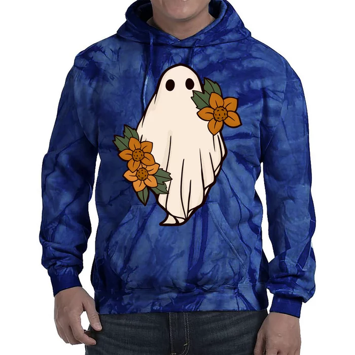 Ghost Sunflower Vintage Halloween Tie Dye Hoodie