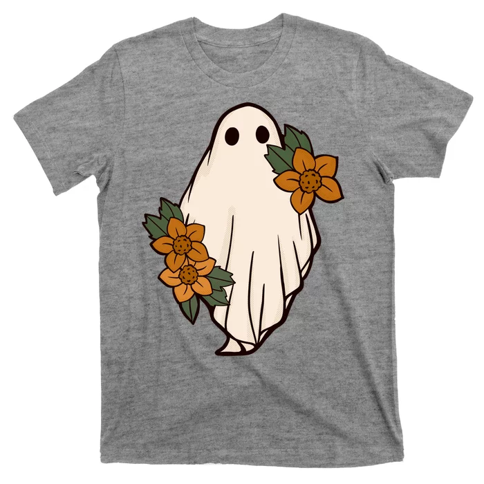 Ghost Sunflower Vintage Halloween T-Shirt