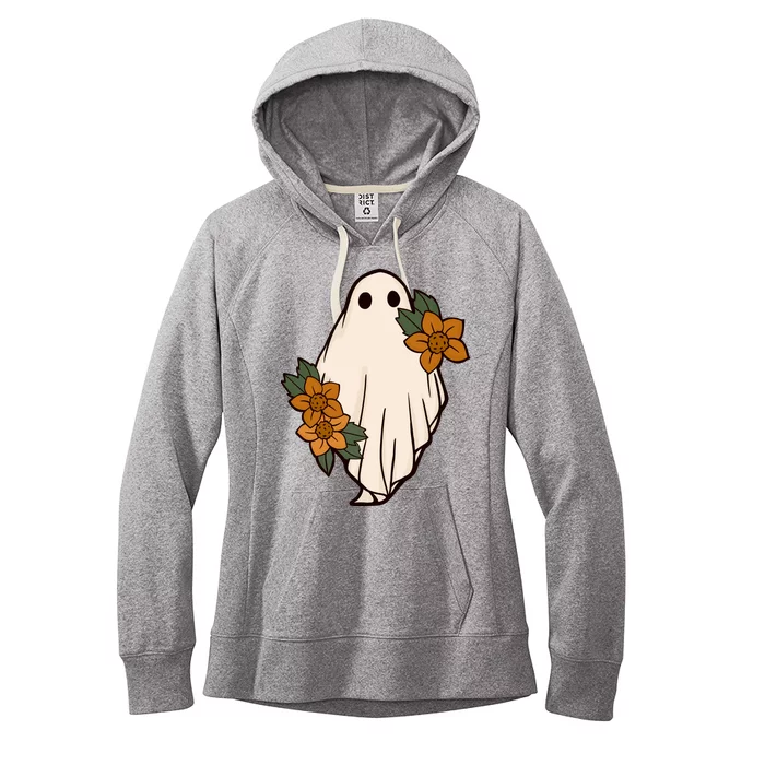 Ghost Sunflower Vintage Halloween Women's Fleece Hoodie