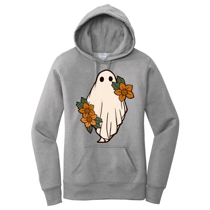 Ghost Sunflower Vintage Halloween Women's Pullover Hoodie