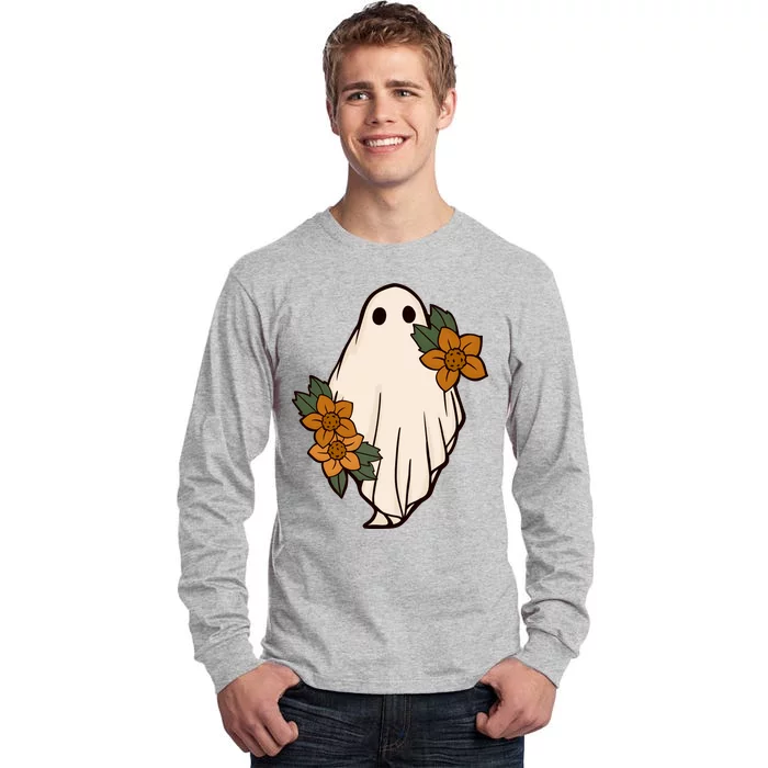 Ghost Sunflower Vintage Halloween Tall Long Sleeve T-Shirt