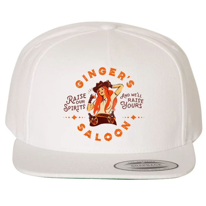 Gingers Saloon Vintage Whiskey Redhead Dive Bar Artist Gift Wool Snapback Cap