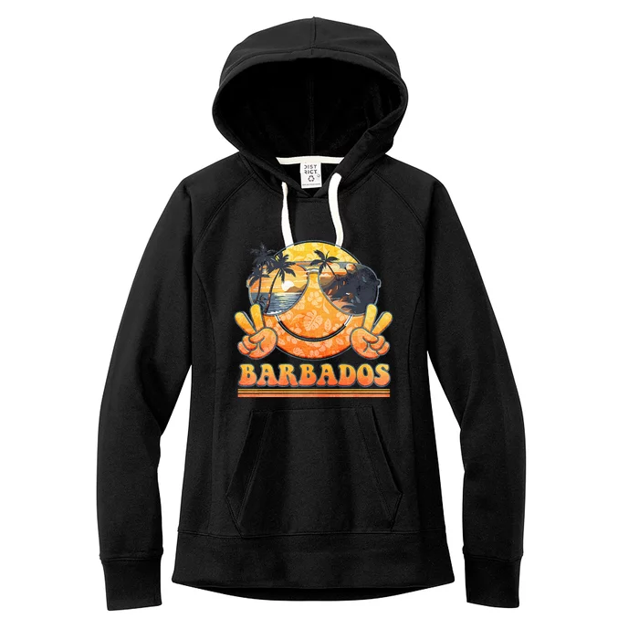 Groovy Summer Vacation Barbados Beach Women's Fleece Hoodie