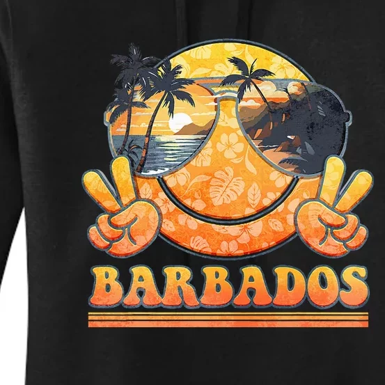 Groovy Summer Vacation Barbados Beach Women's Pullover Hoodie