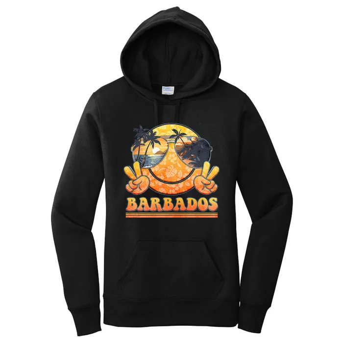 Groovy Summer Vacation Barbados Beach Women's Pullover Hoodie