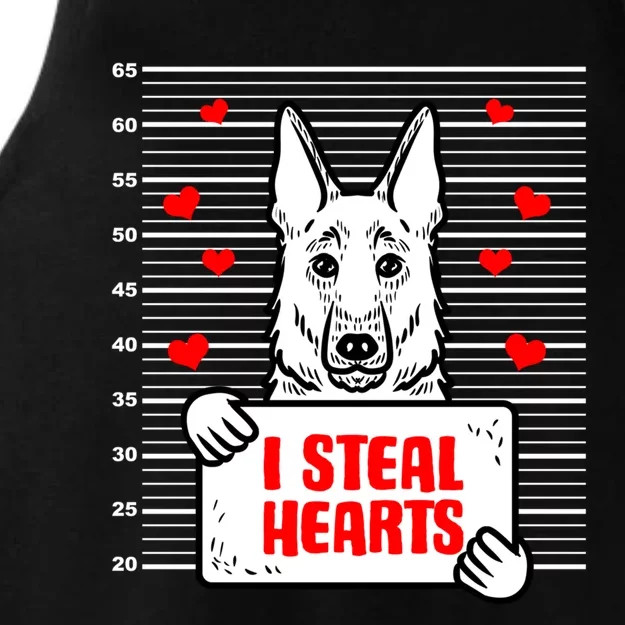 Ger Shepherd Valentines Day Dog Deutscher Schäferhund Gift Ladies Tri-Blend Wicking Tank