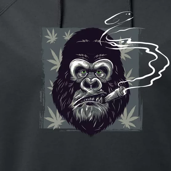 Gorilla Smoke Weed Performance Fleece Hoodie