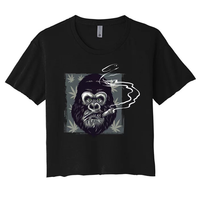 Gorilla Smoke Weed Women's Crop Top Tee