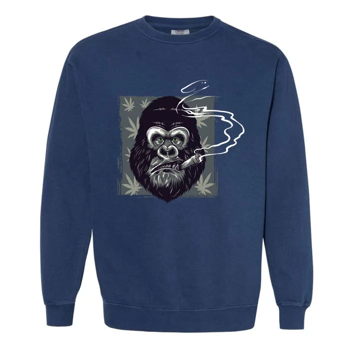 Gorilla Smoke Weed Garment-Dyed Sweatshirt