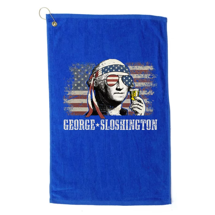 George Sloshington Washington 4th Of July Usa Flag Platinum Collection Golf Towel