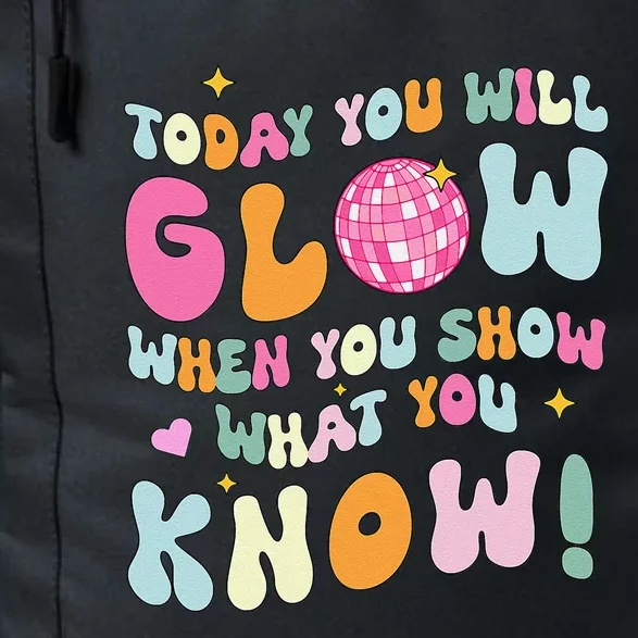 Groovy Show What You Know Test Testing Day Teacher Student Daily Commute Backpack