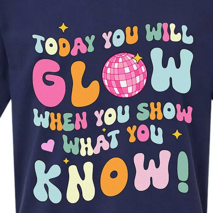 Groovy Show What You Know Test Testing Day Teacher Student Sueded Cloud Jersey T-Shirt