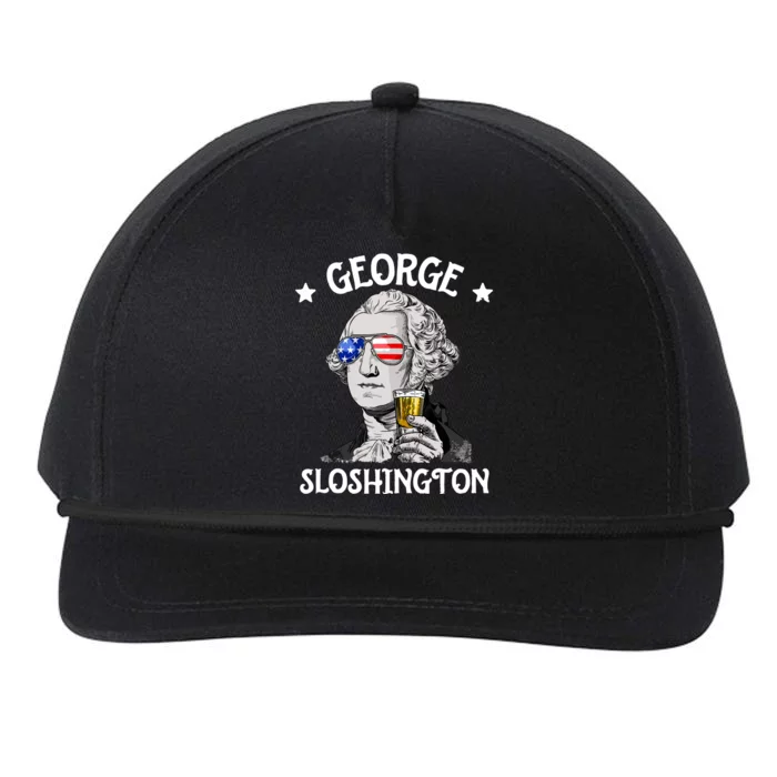 George Sloshington Washington 4th Of July USA Flag Snapback Five-Panel Rope Hat