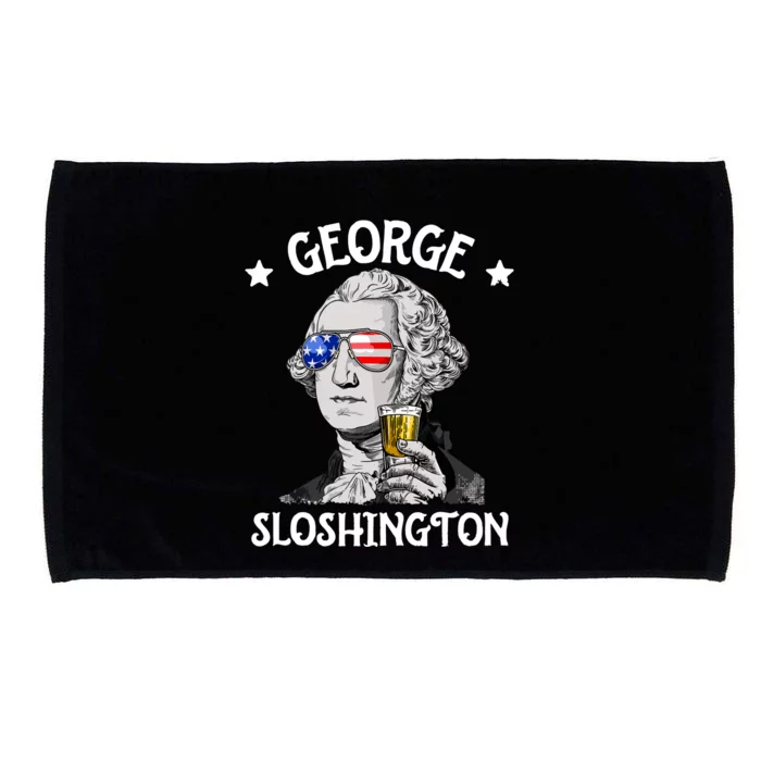 George Sloshington Washington 4th Of July USA Flag Microfiber Hand Towel