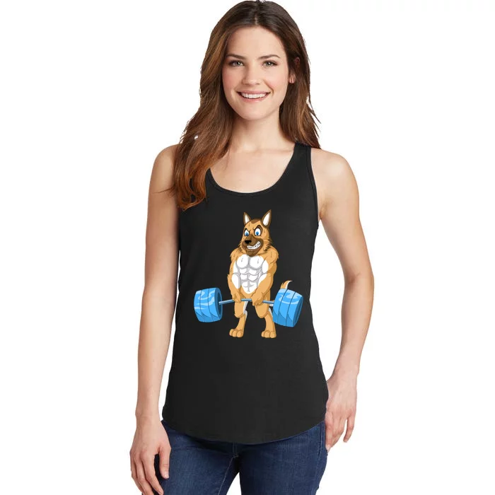 German Shepherd Weightlifting Ladies Essential Tank