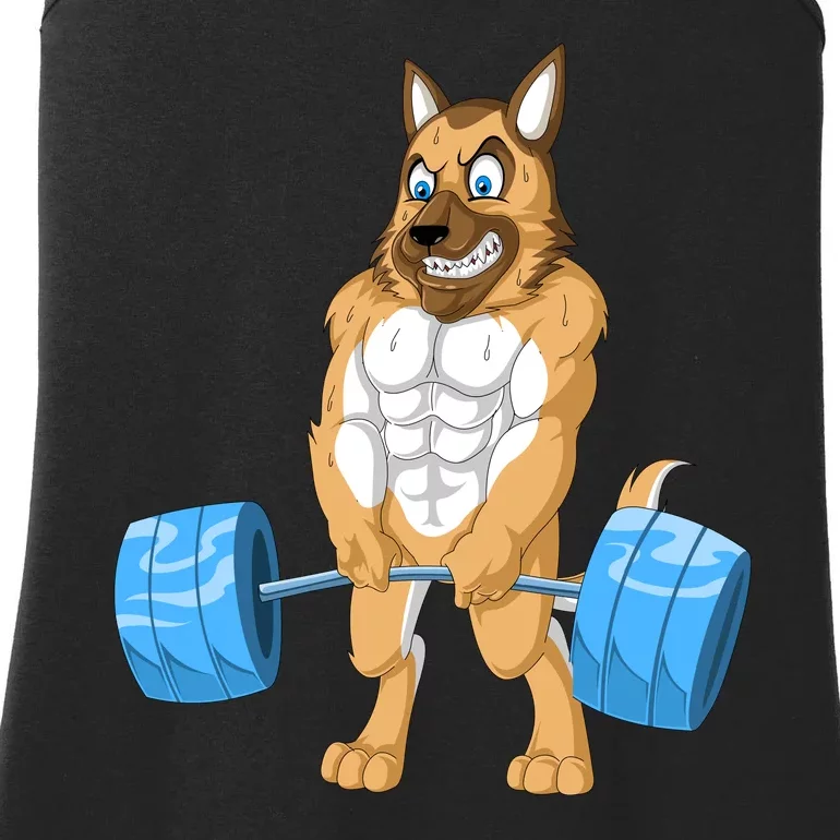 German Shepherd Weightlifting Ladies Essential Tank