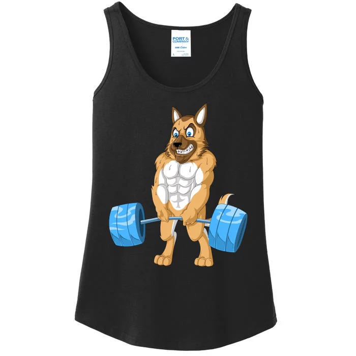 German Shepherd Weightlifting Ladies Essential Tank