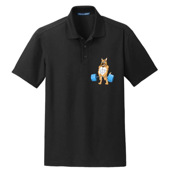 German Shepherd Weightlifting Dry Zone Grid Performance Polo