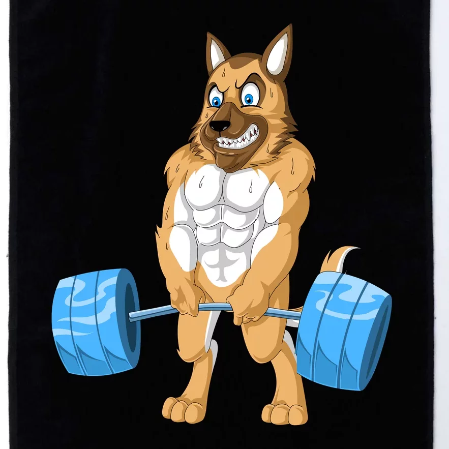 German Shepherd Weightlifting Platinum Collection Golf Towel