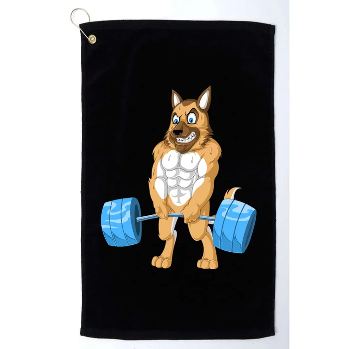 German Shepherd Weightlifting Platinum Collection Golf Towel