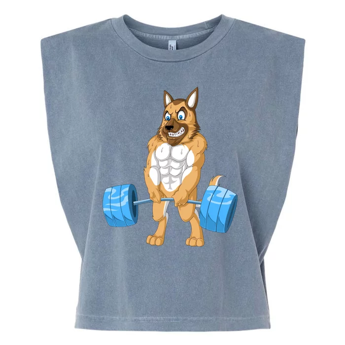 German Shepherd Weightlifting Garment-Dyed Women's Muscle Tee