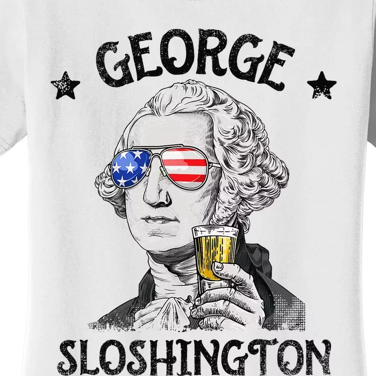 George Sloshington Washington 4th Of July  USA Flag Women's T-Shirt