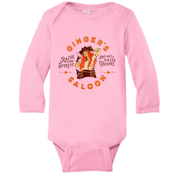 Gingers Saloon Whiskey Redhead Dive Bar Artist Baby Long Sleeve Bodysuit