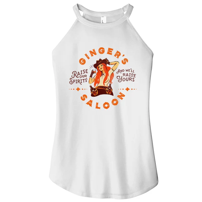 Gingers Saloon Whiskey Redhead Dive Bar Artist Women’s Perfect Tri Rocker Tank