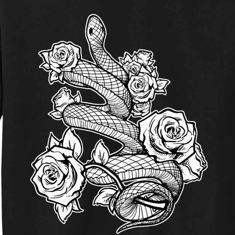 Gothic Snake With Roses Punk Gothic Tall Sweatshirt